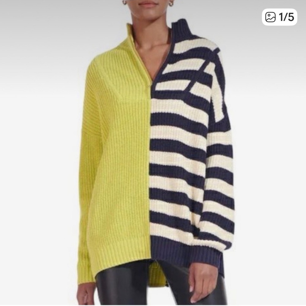 STAUD HAMPTONS QUARTER ZIP CHUNKY SWEATER. Oversized!! New! S